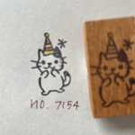 スタンプ　No. 7154帽子ネコ
