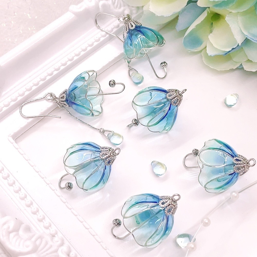 アクア グラデーション ピアス ハワイ BellaAnela #413 アクア グラデーション ピアス ハワイ BellaAnela #413