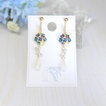 608【新作】天然シェル使用・紫陽花【イヤリング・ピアス】