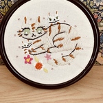 刺繍枠飾り ママと一緒