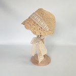 洗える&折りたためる　ボンネット風麦わら帽子