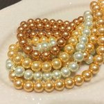 6mm グラスパール(イエロー+ホワイト系)　120個