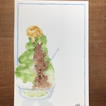 ＊抹茶のかき氷＊　原画　送料無料　ポストカード
