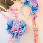 🧜‍♀️人魚姫②🧜‍♀️Princessカチューシャ&チョーカーセット👸撮影用🐟夢の国🏰海の日🌊撮影会　誕生日💖