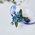 布花🌿幸せの青い花、ブルースターのブローチ