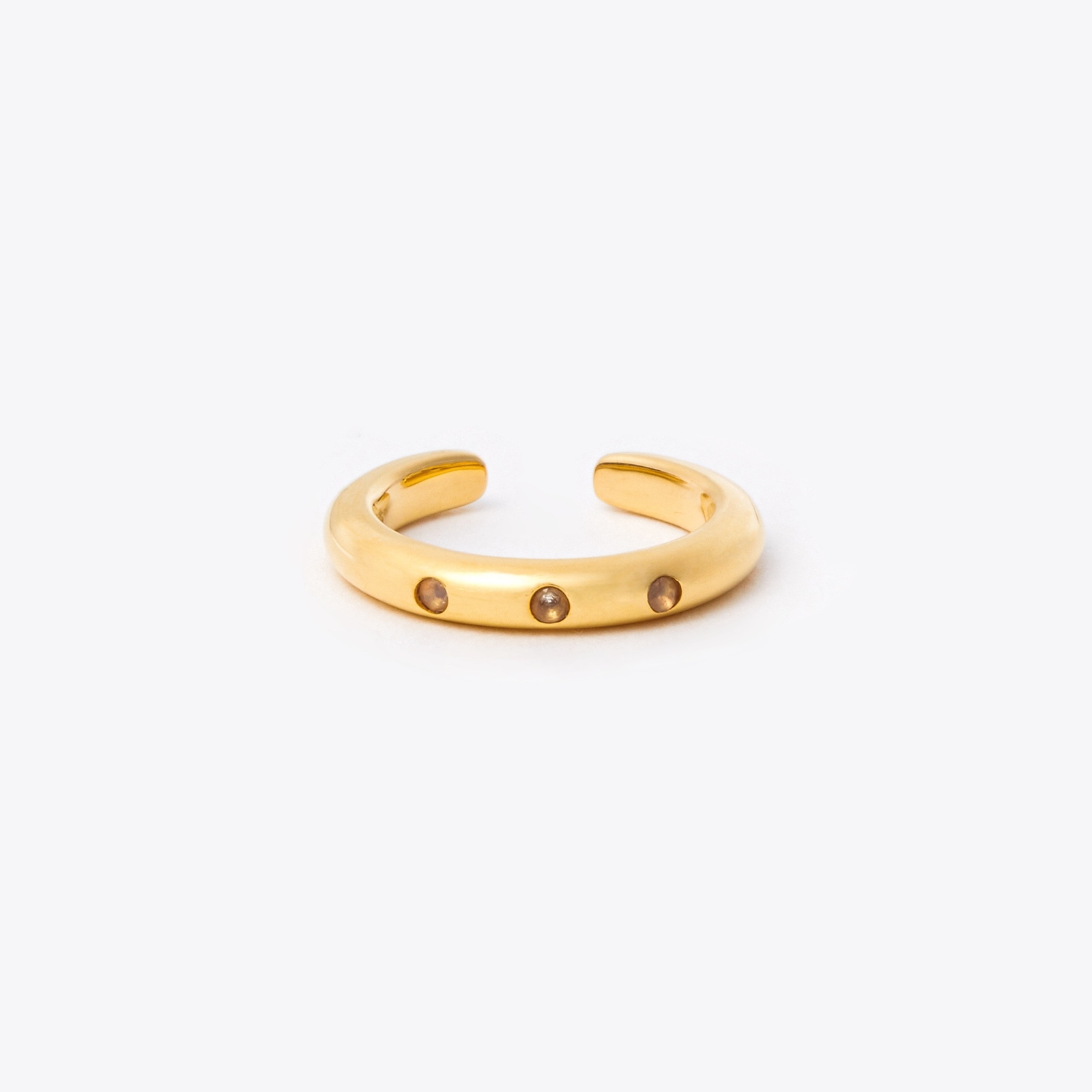 round ring / gold / opal
