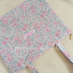 肩掛けOK リバティ　フェリシテ  ピンクラグーン30cm ファスナー隠しマチバック