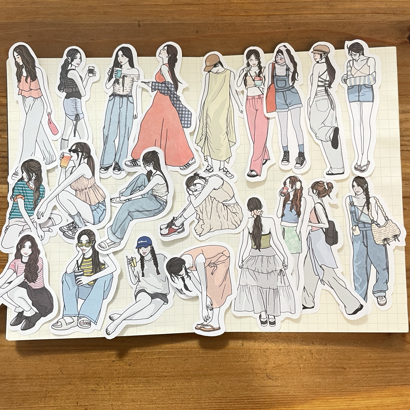 早い者勝ち▶︎cielさま/後ろ姿女の子ロールシールフルコンプセット ⭐︎再販⭐︎女の子のフレークシール♡後ろ姿 - Kawaii