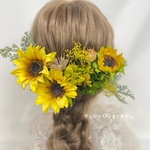 ひまわり♡夏のウェディングや浴衣にも♡♡ヘアアクセサリー＊ヘッドパーツ