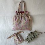 リバティータナローン巾着☆ミニ巾着付き☆