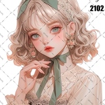 original sticker « no.2102 »     //     人物ステッカー オリジナルステッカー オリジナル人物ステッカー ステッカー cotton melody 