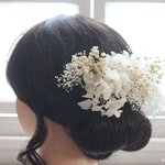 ヘアピック*かすみ草２種＆アジサイ（白・アイボリー）９本セット