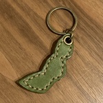 レザー　キーホルダー　枝豆　革