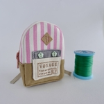 手乗りサイズのミニリュック（ストライプピンク）【一回のご注文で4個まで】
