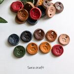 6個セット★栃木レザーの小さな丸タグ（肉球）