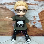 ピクトグラムTシャツとサルエルパンツセット☆ねんどろいどどーる服