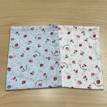 35 55 cm ランチョンマット小学校  水色黄緑パッチ花