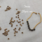 20個セット!真鍮 3mm　ラウンドキャップ