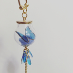 再再販 ガラスドームの簪〜蒼い蝶〜 
