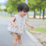 花柄ノースリーブロンパース