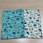 w60×40cm ランチョンマット 白 赤と青の自転車柄 男の子 小学校