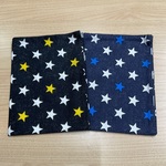 サイズ変更可能です❗️w60×40cm B⑤【ランチョンマット 2枚セット】 黒&紺色 星柄 白 黄色 青色 星 スター 男の子 小学校