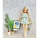 ブルー　シフォン　スカート　ピュアニーモ　リカちゃん　　ワンピース　夏　ドール