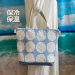 浴衣にも似合う 巾着バッグ お弁当 長財布 ペットボトル 紫陽花×カゴ柄