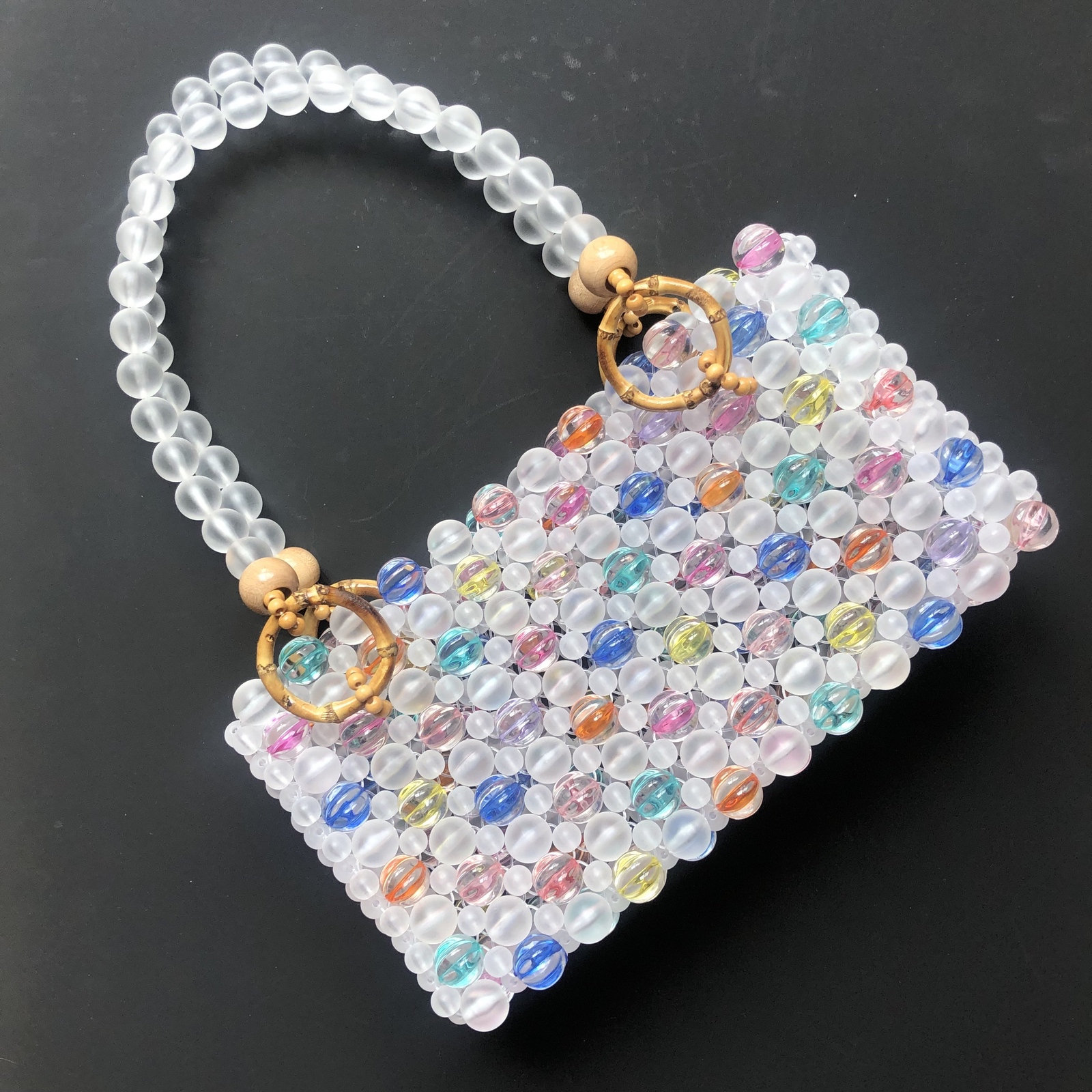 特集掲載！好評につき再販】ビーズバッグ<mermaid>：lilac
