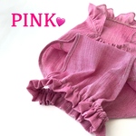 犬服♡ シャーリングネックのワンピース　PINK🩷