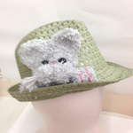 グレーねこちゃんの中折れ帽子