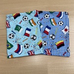 生地入荷‼️【サイズ変更可能】 ランチョンマット 紺色 チェック サッカー ⚽️ 国旗 旗 🚩 男の子 小学校 