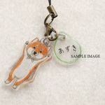 (s)ご希望の文字でネームプレート&シュワッチ柴犬ストラップ（受注生産）