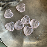 【2コセット】JIRI＊IVANA#czech beads#チェコビーズ　heart♡15㍉　sapphire pink irregular stripe