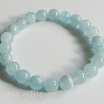 No.585○* アクアマリン　8mm up　シンプル　ライトブルー　パワーストーン　ブレスレット ○* 天然石 3月 誕生石 ブレス blancmille