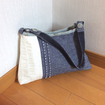 再販 *デニムとドットタック*ハンドバッグ