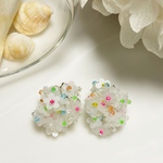 フラワーポンポンピアス no.05