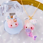  【受注生産】マーメイドふわうさネックレス＆リングセット