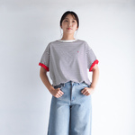 ロールアップTシャツ ボーダー(半袖)