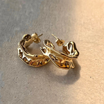 【Nicol's】18k Gold Plated 18金ゴールドプレートでこぼこフープピアス