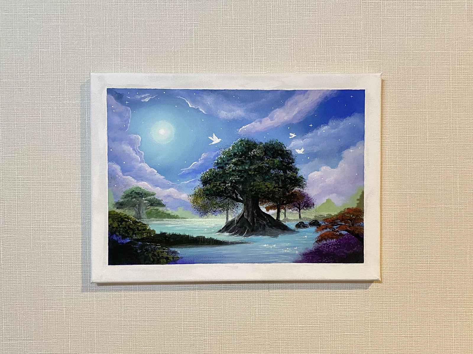アクリル画　インテリア　アート アクリル画(原画) 『つき#1』 インテリア アート 絵画 - Atelier