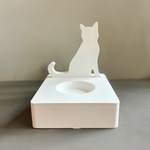 石膏オブジェ　猫のキャンドルホルダー　ペット仏壇　お墓