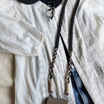 編み込みマクラメの大人可愛いショルダーストラップ ☆⡱black×beige