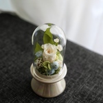 小さなガラスドームのお供え花 プリザーブドフラワーアレンジ