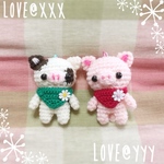 受注制作✨あみぐるみ❤️子ブタちゃんのキーホルダー🐷