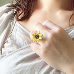 「ひまわり」刺繍フラワーの指輪