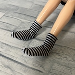 1/6ドール用  ソックス(ブラック✖️ホワイトボーダー)