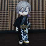 オビツ11サイズ　片身替わり浴衣