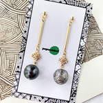 小さな線の球体 ピアス / イヤリング 【ゴールド】 