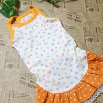 オレンジ系の小花のキャミワンピース★胸38cm★完成品